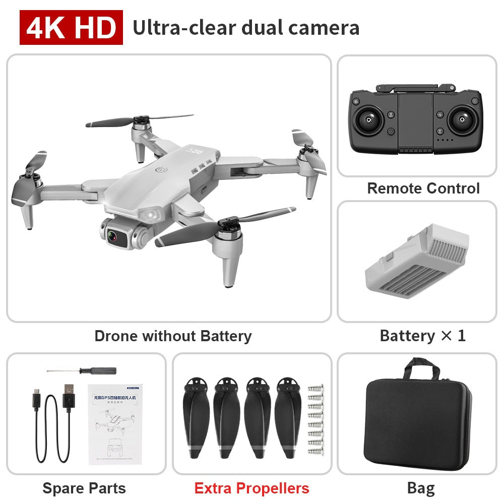 PRO GPS Drone 4K HD Dual Camera Aerial Stabilization Brushless Motor RC 1200M